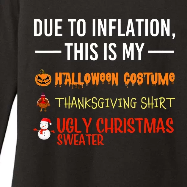 Due To Inflation This Is My Halloween Thanksgiving Christmas Womens CVC Long Sleeve Shirt