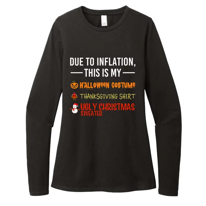 Due To Inflation This Is My Halloween Thanksgiving Christmas Womens CVC Long Sleeve Shirt