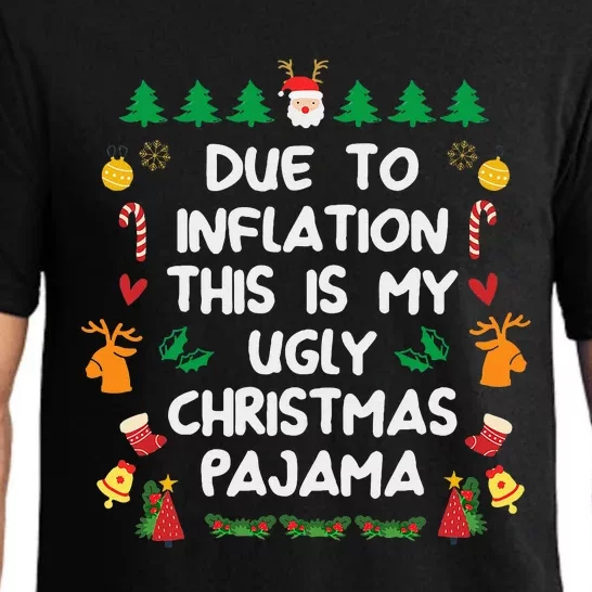 Due to Inflation Ugly Christmas Sweaters Funny Pajama Set