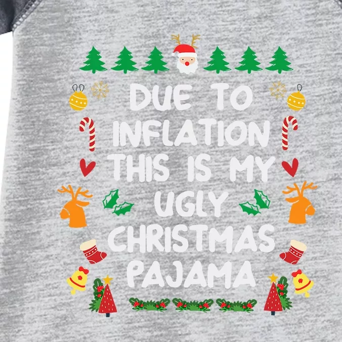 Due to Inflation Ugly Christmas Sweaters Funny Infant Baby Jersey Bodysuit