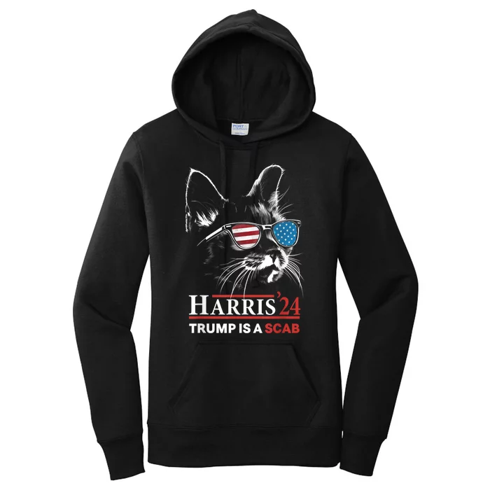 Donald Trump Is A Scab Vote Harris Women's Pullover Hoodie