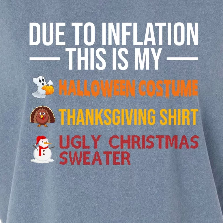 Due To Inflation This Is My Halloween Thanksgiving Christmas Garment-Dyed Women's Muscle Tee