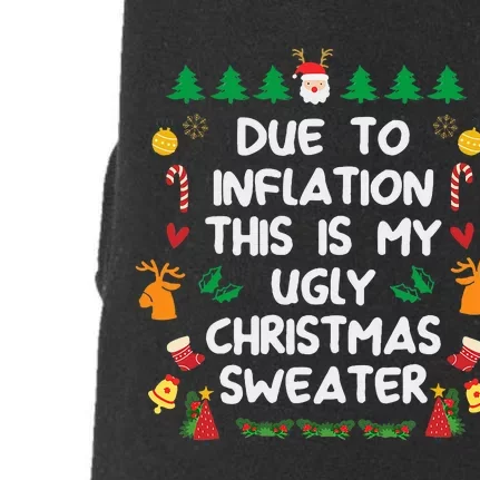 Due to Inflation Ugly Christmas Sweaters Doggie 3-End Fleece Hoodie