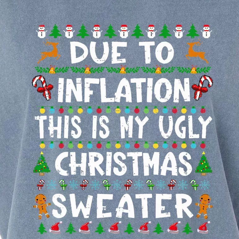 Due To Inflation Funny Christmas Sweater Xmas Garment-Dyed Women's Muscle Tee