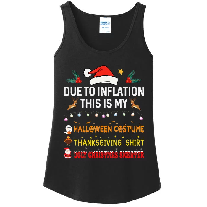 Due To Inflation This Is My Funny Halloween Thanksgiving Ladies Essential Tank