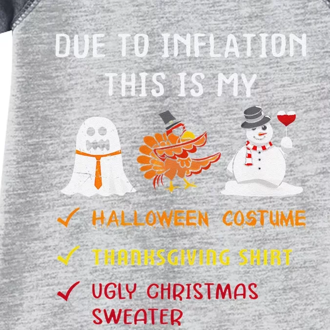 Due To Inflation This Is My Halloween Thanksgiving Christmas Infant Baby Jersey Bodysuit