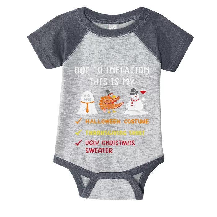 Due To Inflation This Is My Halloween Thanksgiving Christmas Infant Baby Jersey Bodysuit