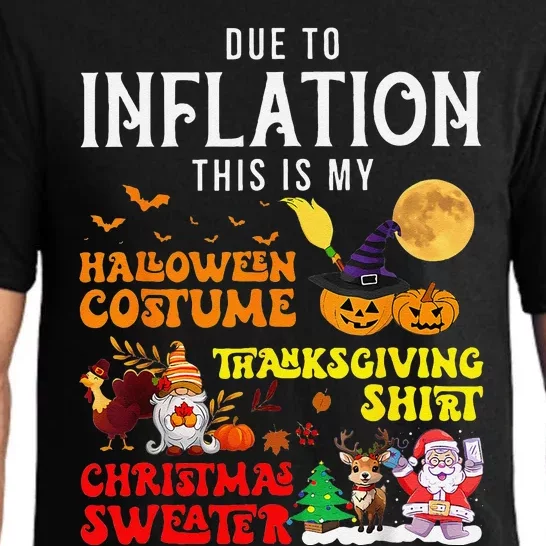 Due To Inflation This Is My Pumpkin Turkey Halloween Pajama Set