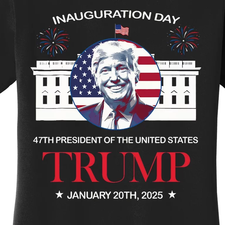 Donald Trump Inauguration Day 2025 47th President 47 Us Flag Women's T-Shirt