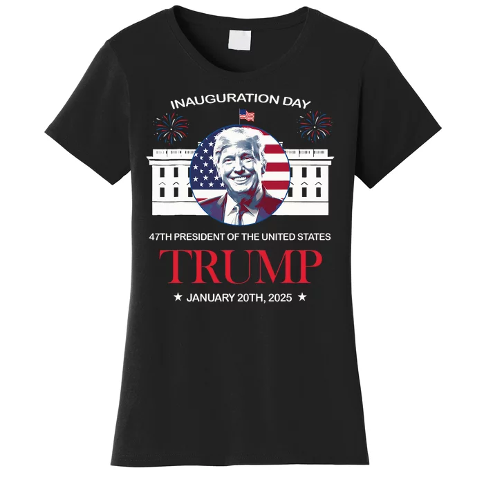 Donald Trump Inauguration Day 2025 47th President 47 Us Flag Women's T-Shirt