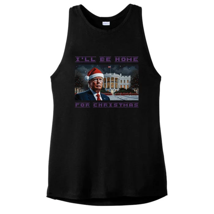 Donald Trump Ill Be Home For Christmas Inauguration Ladies Tri-Blend Wicking Tank