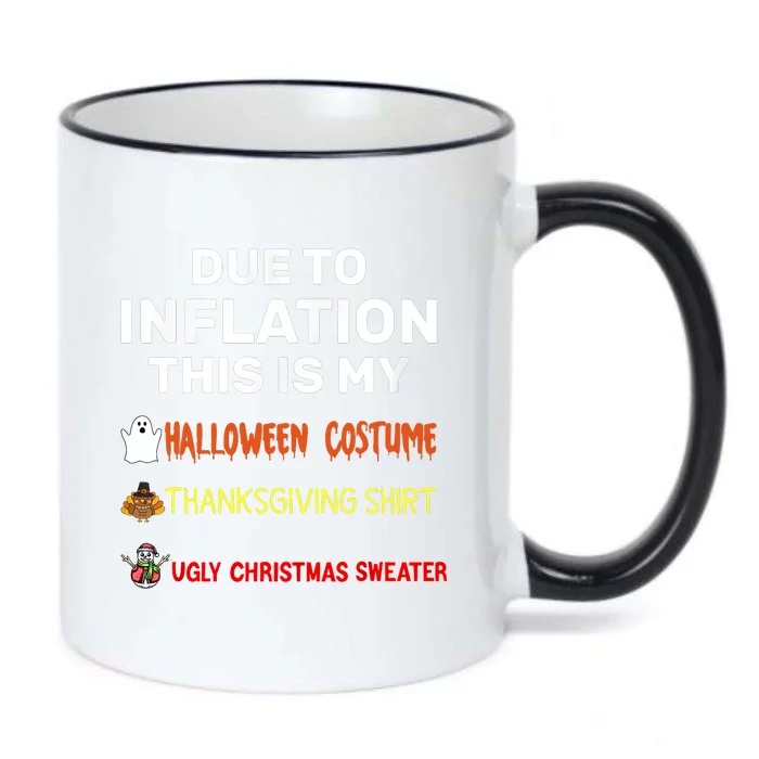 Due To Inflation This Is My Funny Halloween Costume Black Color Changing Mug