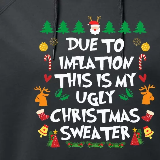 DUE TO INFLATION Ugly Christmas Pajama Funny Performance Fleece Hoodie