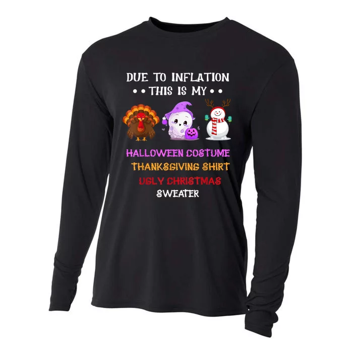 Due To Inflation This Is My Halloween Thanksgiving Christmas Cooling Performance Long Sleeve Crew