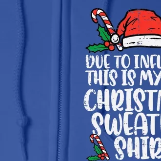 Due To Inflation Funny Christmas Sweater Xmas Full Zip Hoodie