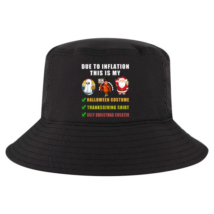 Due To Inflation This Is My Costume Retro Funny Cool Comfort Performance Bucket Hat