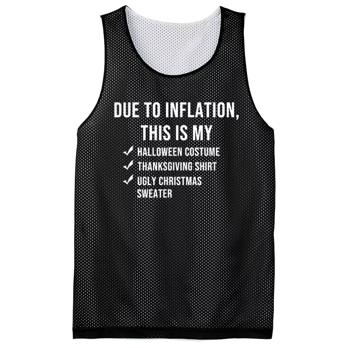 Due To Inflation This Is My Halloween Costume Generic Funny Mesh Reversible Basketball Jersey Tank