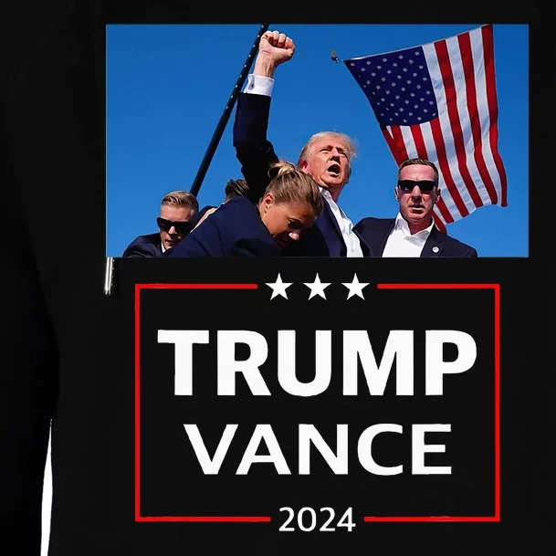 Donald Trump J.D. Vance 2024 Election Rally Campaign Event Womens Funnel Neck Pullover Hood