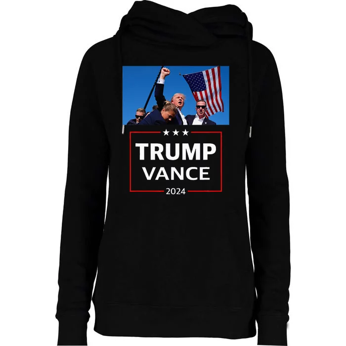 Donald Trump J.D. Vance 2024 Election Rally Campaign Event Womens Funnel Neck Pullover Hood