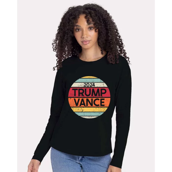 Donald Trump Jd Vance 2024 Retro Style Womens Cotton Relaxed Long Sleeve T-Shirt