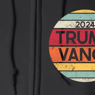 Donald Trump Jd Vance 2024 Retro Style Full Zip Hoodie