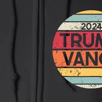 Donald Trump Jd Vance 2024 Retro Style Full Zip Hoodie