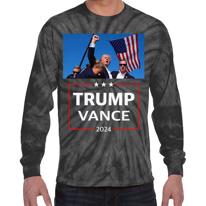 Donald Trump J.D. Vance 2024 Election Rally Campaign Event Tie-Dye Long Sleeve Shirt