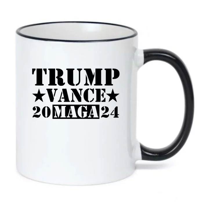 Donald Trump Jd Vance 2024 Maga Army Stamp Black Logo Black Color Changing Mug