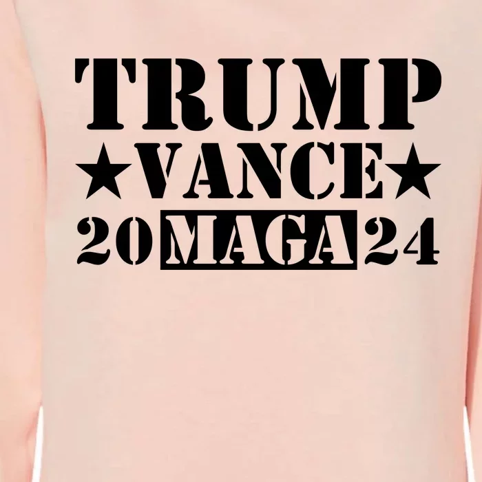 Donald Trump Jd Vance 2024 Maga Army Stamp Black Logo Womens California Wash Sweatshirt