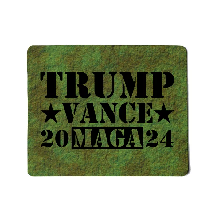 Donald Trump Jd Vance 2024 Maga Army Stamp Black Logo Mousepad