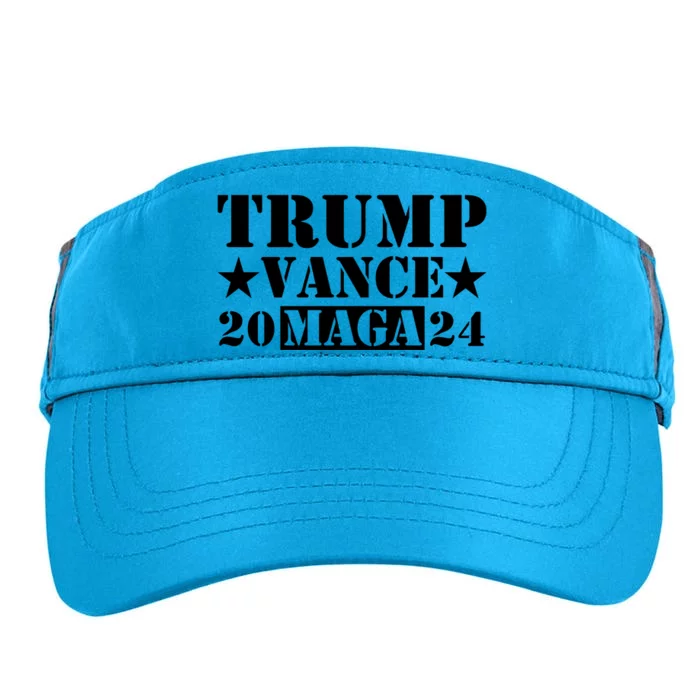 Donald Trump Jd Vance 2024 Maga Army Stamp Black Logo Adult Drive Performance Visor