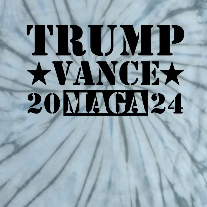 Donald Trump Jd Vance 2024 Maga Army Stamp Black Logo Tie-Dye T-Shirt