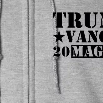 Donald Trump Jd Vance 2024 Maga Army Stamp Black Logo Full Zip Hoodie