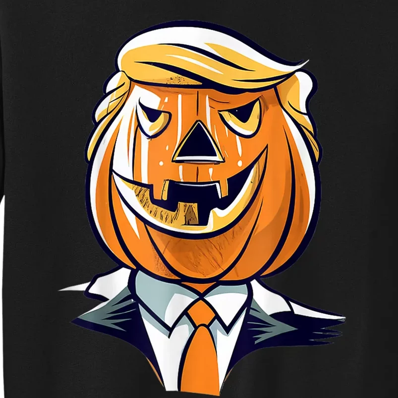 Donald Trumpkin JackOLantern Pumpkin Halloween Trump Tall Sweatshirt