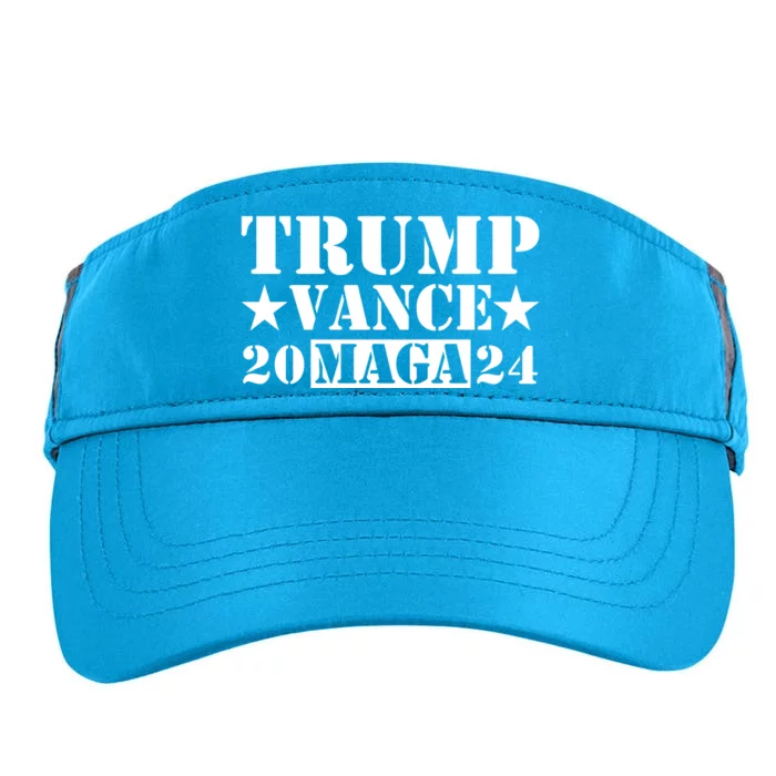 Donald Trump Jd Vance 2024 Maga Army Stamp Adult Drive Performance Visor