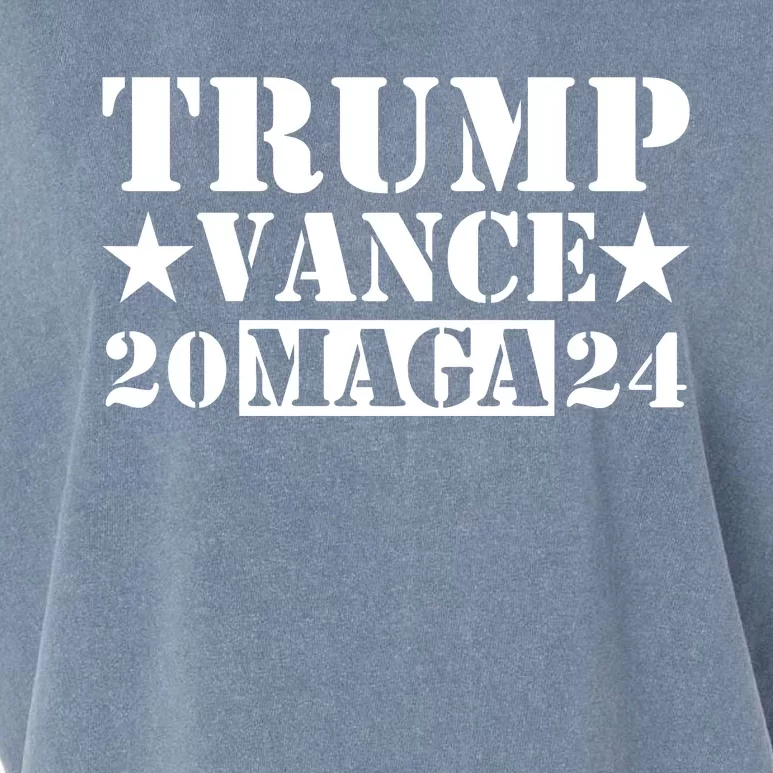 Donald Trump Jd Vance 2024 Maga Army Stamp Garment-Dyed Women's Muscle Tee