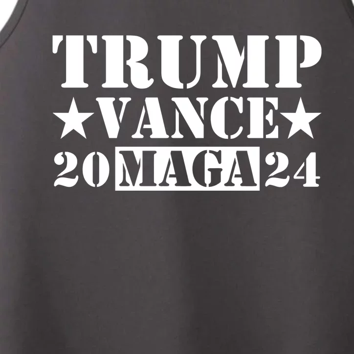 Donald Trump Jd Vance 2024 Maga Army Stamp Performance Tank