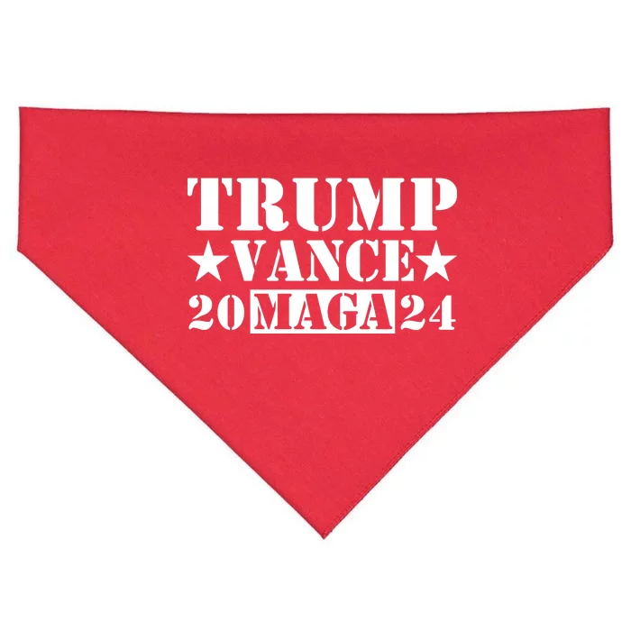 Donald Trump Jd Vance 2024 Maga Army Stamp USA-Made Doggie Bandana