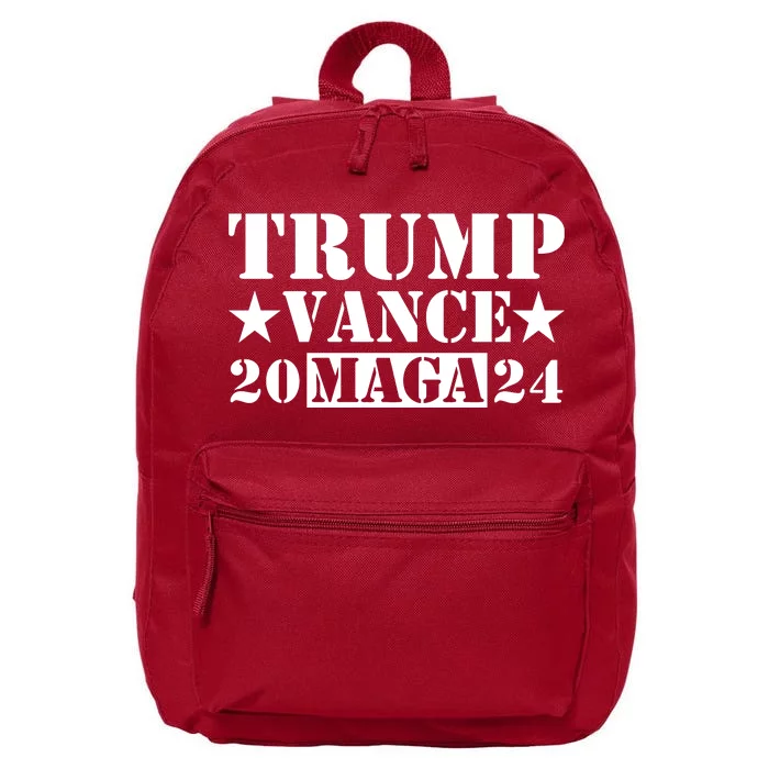 Donald Trump Jd Vance 2024 Maga Army Stamp 16 in Basic Backpack