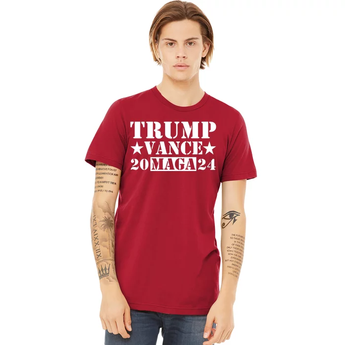 Donald Trump Jd Vance 2024 Maga Army Stamp Premium T-Shirt