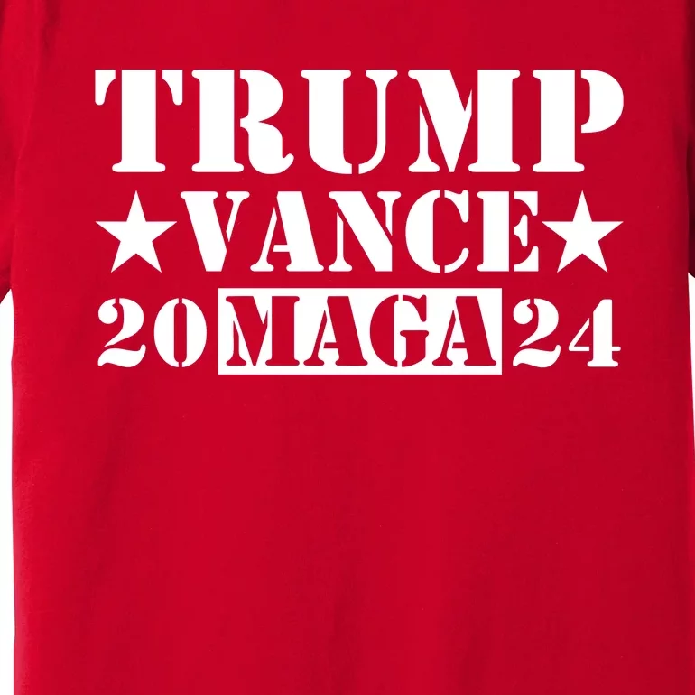 Donald Trump Jd Vance 2024 Maga Army Stamp Premium T-Shirt