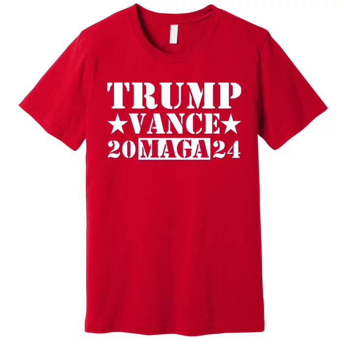 Donald Trump Jd Vance 2024 Maga Army Stamp Premium T-Shirt