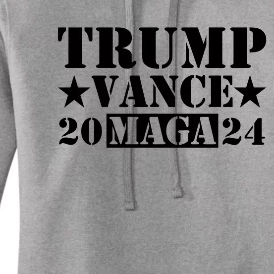 Donald Trump Jd Vance 2024 Maga Army Stamp Women's Pullover Hoodie