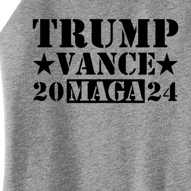 Donald Trump Jd Vance 2024 Maga Army Stamp Women’s Perfect Tri Rocker Tank