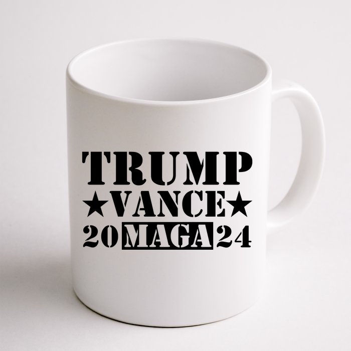 Donald Trump Jd Vance 2024 Maga Army Stamp Front & Back Coffee Mug