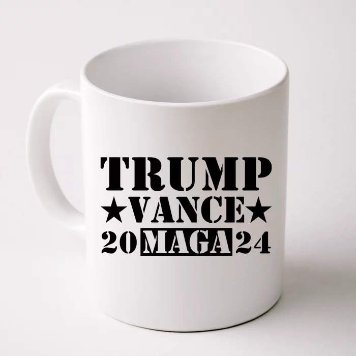 Donald Trump Jd Vance 2024 Maga Army Stamp Front & Back Coffee Mug