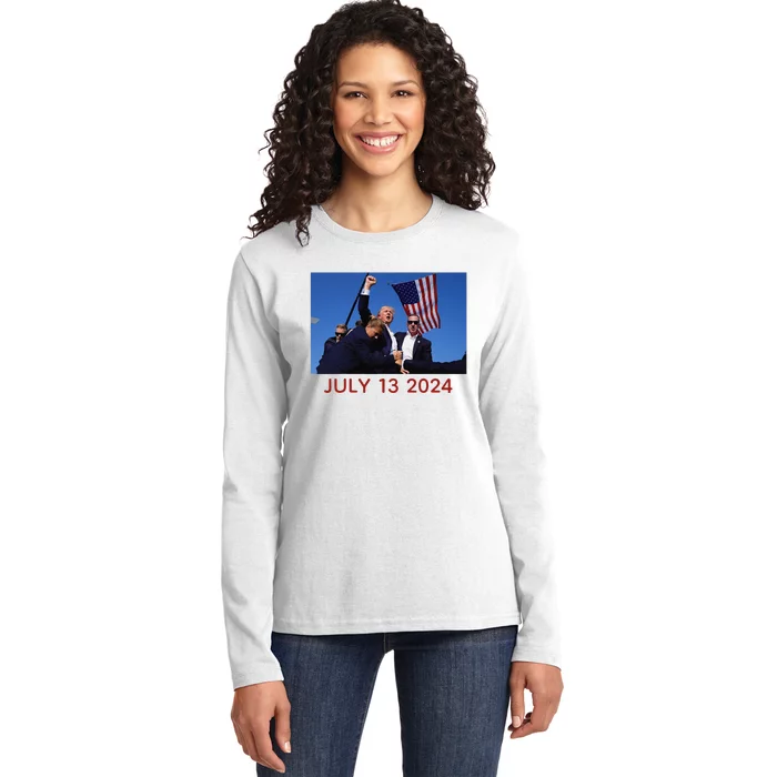 Donald Trump July 13 2024 Ladies Long Sleeve Shirt