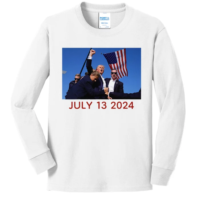 Donald Trump July 13 2024 Kids Long Sleeve Shirt