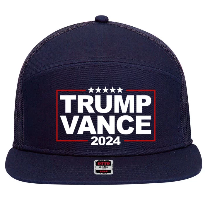 Donald Trump J. D. Vance Vice President 2024 7 Panel Mesh Trucker Snapback Hat