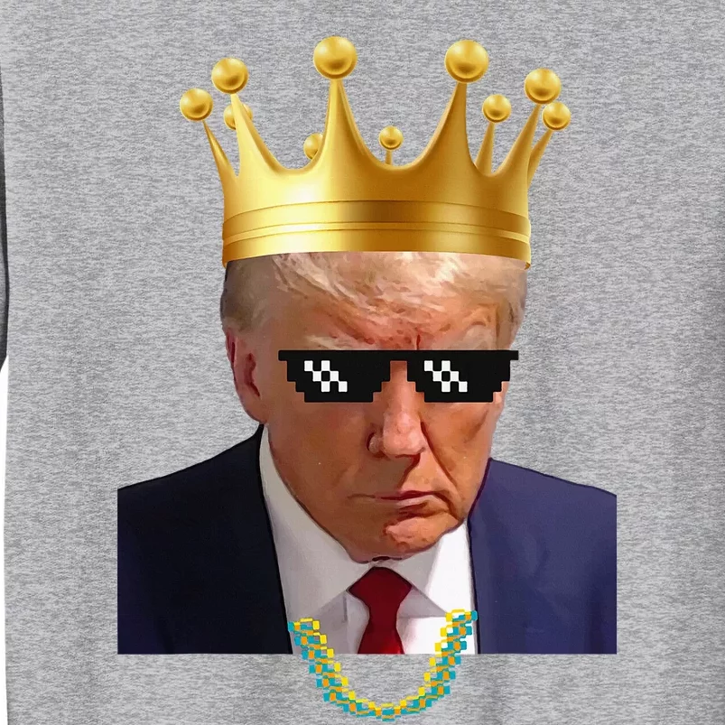 Donald Trump King Trump Mug Shot Aug. 2024 Thug Life Retro Tall Sweatshirt